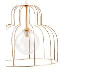 Suspension Métal Filaire Doré Reflets Rose Gold ALLOUETTE Boule Verre H.25 x Ø 25 cm 