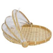 Plateau en Bambou Pliant Anti-Mouches – Ø 30 cm