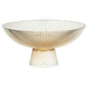 Coupe Décorative en Verre Ambré sur Pied – Ø 22 x H.11 cm