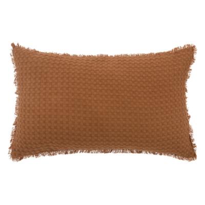 Coussin Rectangulaire Nid d'Abeille Terracotta 50 x 30 cm Fermeture Zippée