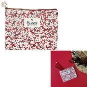 Pochette Maîtresse jusqu'au bout des doigts Fleurs Rose Blanc 20 x 15 cm 