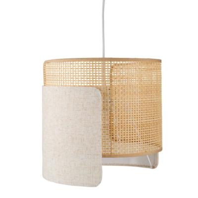 Suspension Cannage Bambou Lin Beige Ø 28,5 cm Design Métal