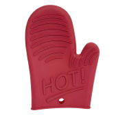 Gant de Cuisine en Silicone – Résistant à la chaleur – Inscription HOT! Noir / Rouge / Gris