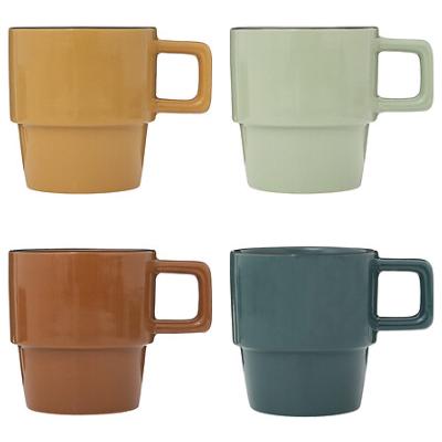 Mug Vintage home 32 cl Vert Clair, Vert Émeraude, Jaune & Orange