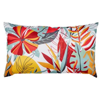 Coussin Extérieur Tropical  50 x 30 cm - Feuilles Multicolores | Déco Jardin