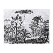 Toiles Coloniales Imprimées - Palmiers Noir & Blanc - 80 x 60 cm 