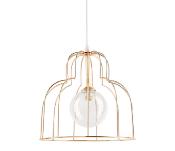 Suspension Métal Filaire Doré Reflets Rose Gold ALLOUETTE Boule Verre H.25 x Ø 25 cm 