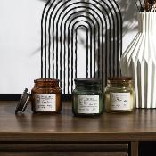 Bougie Parfumée en Pot de Verre avec Couvercle Bois Rétro Chic H.7,1 x Ø 6,1 cm