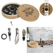 Coffret à Vin La Boîte Secrète de Papa Liège 4 Accessoires Ø 15 cm