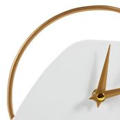 Horloge Design Métal Blanc & Doré 30 x 20 cm 