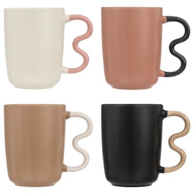 Mug Anse Ondulée Graphique & Design Beige Marron Noir Terracotta 35 cl 