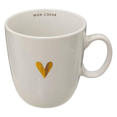 Mug Mon Cœur Blanc & Doré 30 cl 