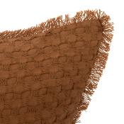 Coussin Rectangulaire Nid d'Abeille Terracotta 50 x 30 cm Fermeture Zippée