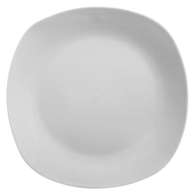 Assiette Plate Blanche Carré Bords Arrondis Ø 25 cm 