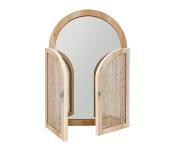 Miroir Mural Bois Portes Battantes Naturelles H.45 cm 