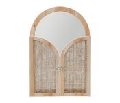 Miroir Mural Bois Portes Battantes Naturelles H.45 cm 