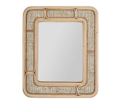 Miroir Mural Rotin & Lin Naturel Rectangle 50 x 33 cm 