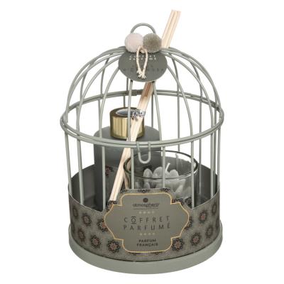 Coffret Cadeau Parfumé Fleur d'Oranger Cage Diffuseur Bougie H.20 cm