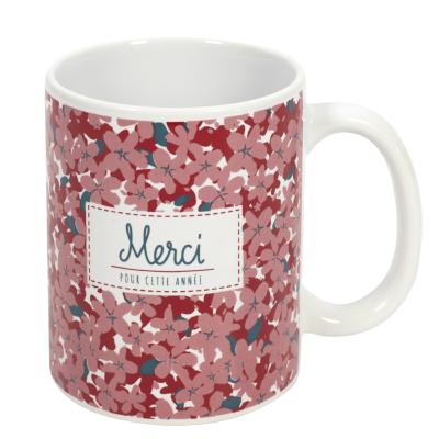 Mug Merci pour cette Année Fleur Rose Rouge Maîtresse Nounou Atsem 