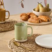 Mug RELAX Vert / Beige en céramique – 42 cl 