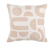 Housse de Coussin Motifs Géométriques Abstraits Beige Naturel & Blanc Cassé 40 × 40 cm 