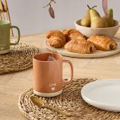 Mug LOVE Terracotta / Beige en céramique – 42 cl 