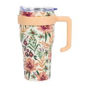Mug de Transport Isotherme 600 ml Motif Floral Miami avec Anse