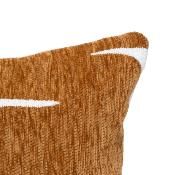 Housse de Coussin Rectangulaire Toute Douce aux Motifs Géométriques Marron & Blanc – 50 x 30 cm 