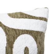 Housse de Coussin Rectangulaire Toute Douce Verte & Blanche aux Motifs Géométriques Serpentés 50 x 30 cm 
