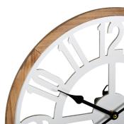 Horloge Bois Clair & Blanc Ajourée Ø 40 cm