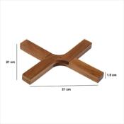 Dessous de Plat Pliable en Bois d’Acacia – Forme Croix – 21 x 21 cm 