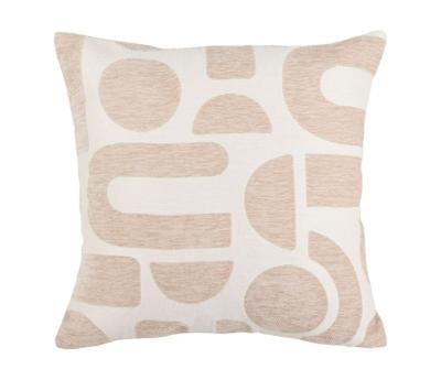Housse de Coussin Motifs Géométriques Abstraits Beige Naturel & Blanc Cassé 40 × 40 cm 