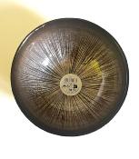 Bol en Verre Fumé Texturé Argent/Doré– Ø 15 cm x H 6,5 cm