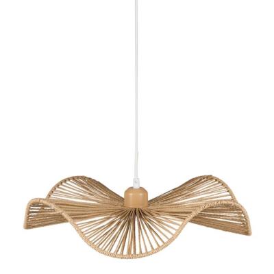 Suspension Corde Naturelle Ronde Ondulée Beige Ø 40 cm 