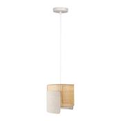 Suspension Cannage Bambou Lin Beige Ø 28,5 cm Design Métal